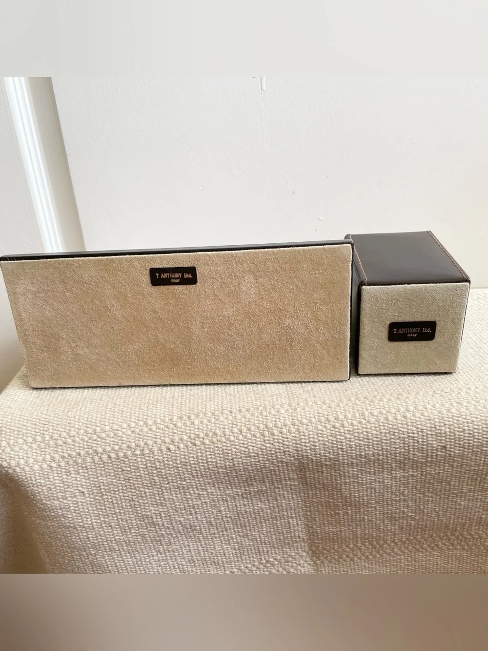 T Anthony Leather Letter Paper Organizer And Leather Pen Box ITALY